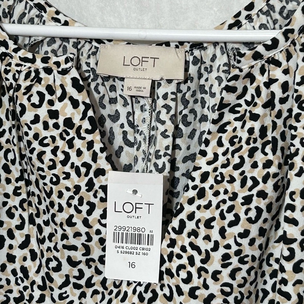 LOFT Black and White Midi Dress - Picture 3 of 9